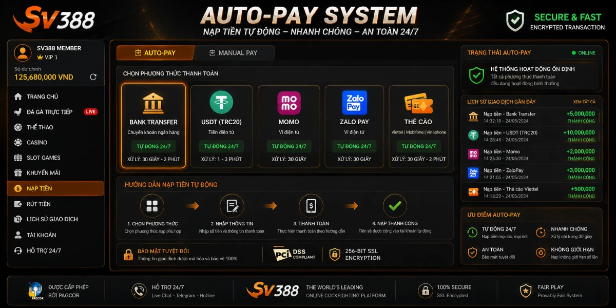 Giao diện hệ thống Auto-Pay